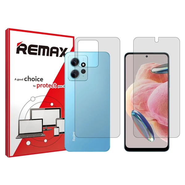 محافظ صفحه نمایش شفاف ریمکس مدل Hygel مناسب برای گوشی موبایل شیائومی Redmi Note 12 4G به همراه محافظ پشت گوشی