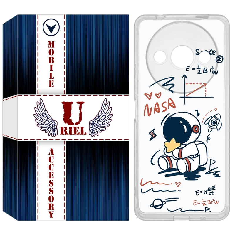 کاور یوریل مدل Clear کد 1 طرح فضانورد مناسب برای گوشی موبایل شیائومی Redmi A3 / A3x