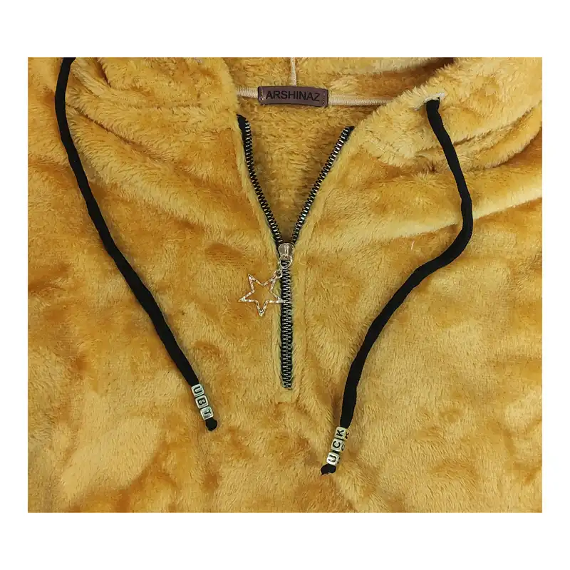 هودی زنانه آرشیناز مدل تدی پشمی زیپ دار کد 542