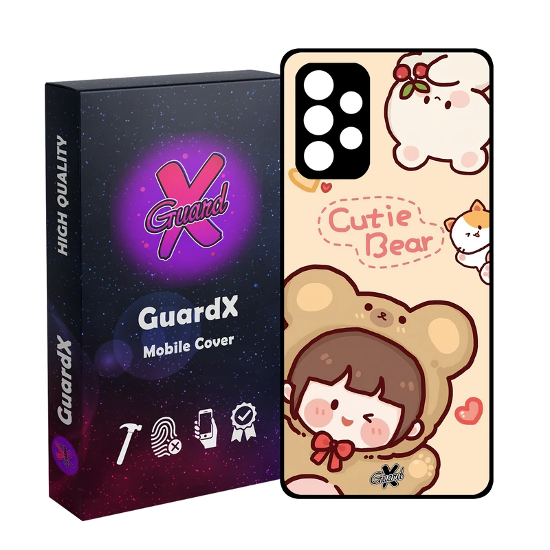 کاور گارد ایکس طرح خرسی مدل Glass10506 مناسب برای گوشی موبایل سامسونگ Galaxy A73