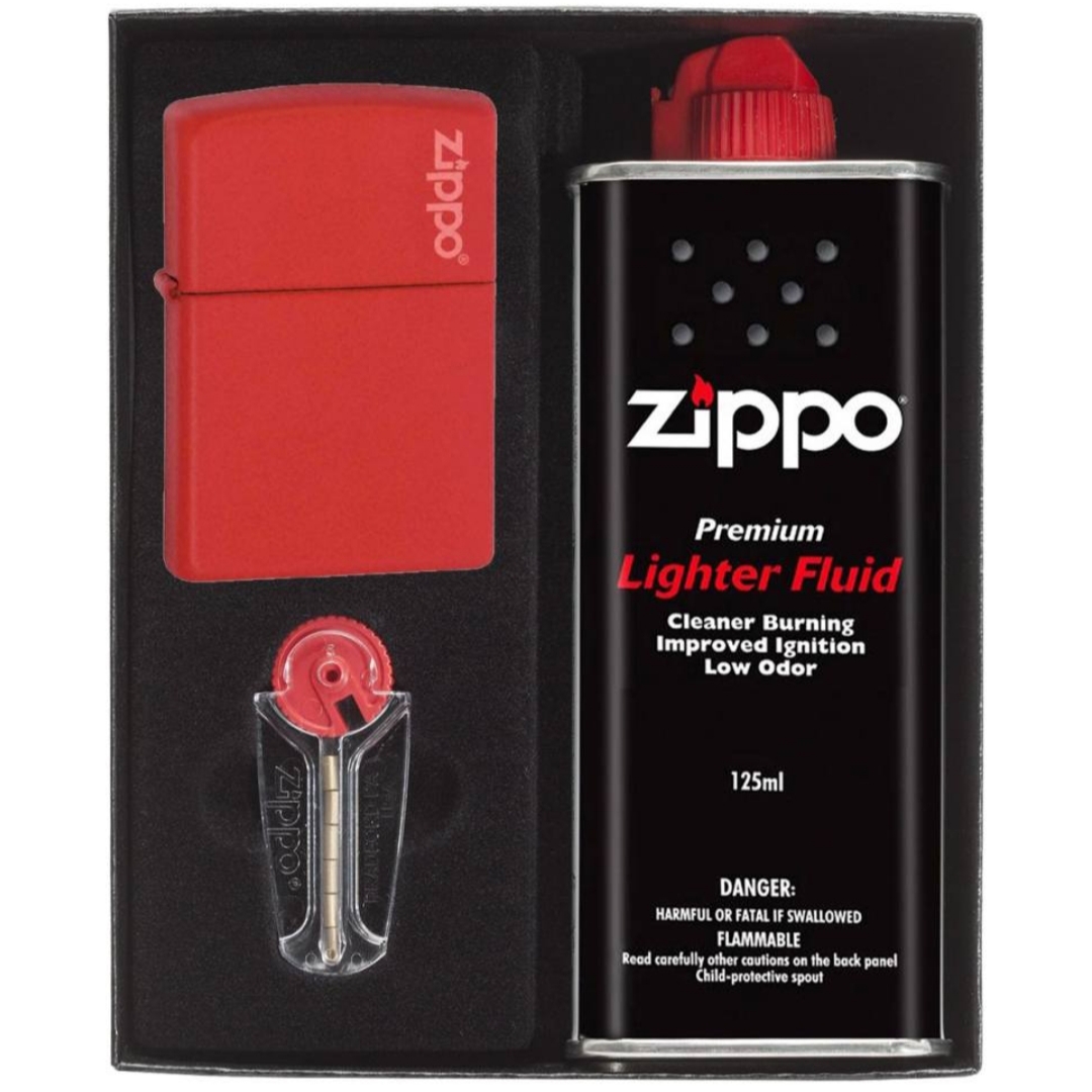 ست هدیه فندک زیپو مدل  Red Matte with Zippo Logo کد 235