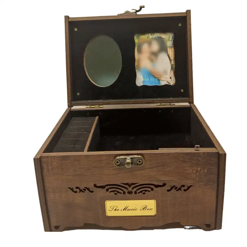جعبه جواهرات مدل موزیکال طرح قاب عکس و آینه دار