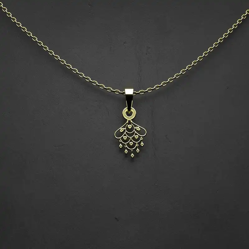 گردنبند طلا 18 عیار زنانه مدوپد مدل هندسی کد BB2-1-1146