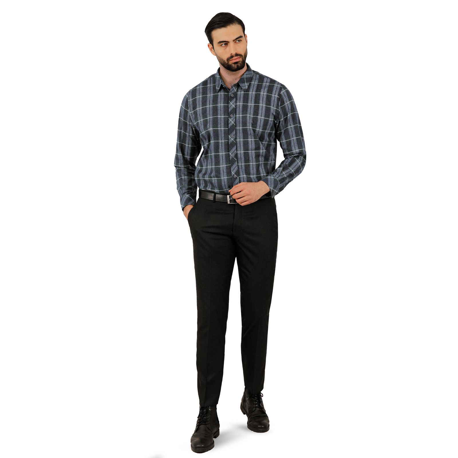 پیراهن آستین بلند مردانه پاتن جامه مدل پشمی 102721020232290 -  - 2