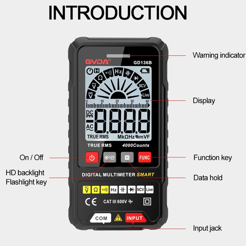 مولتی متر دیجیتالی جی وی دی ای مدل GD136B مولتی متر دیجیتالی جی وی دی ای مدل GD136B