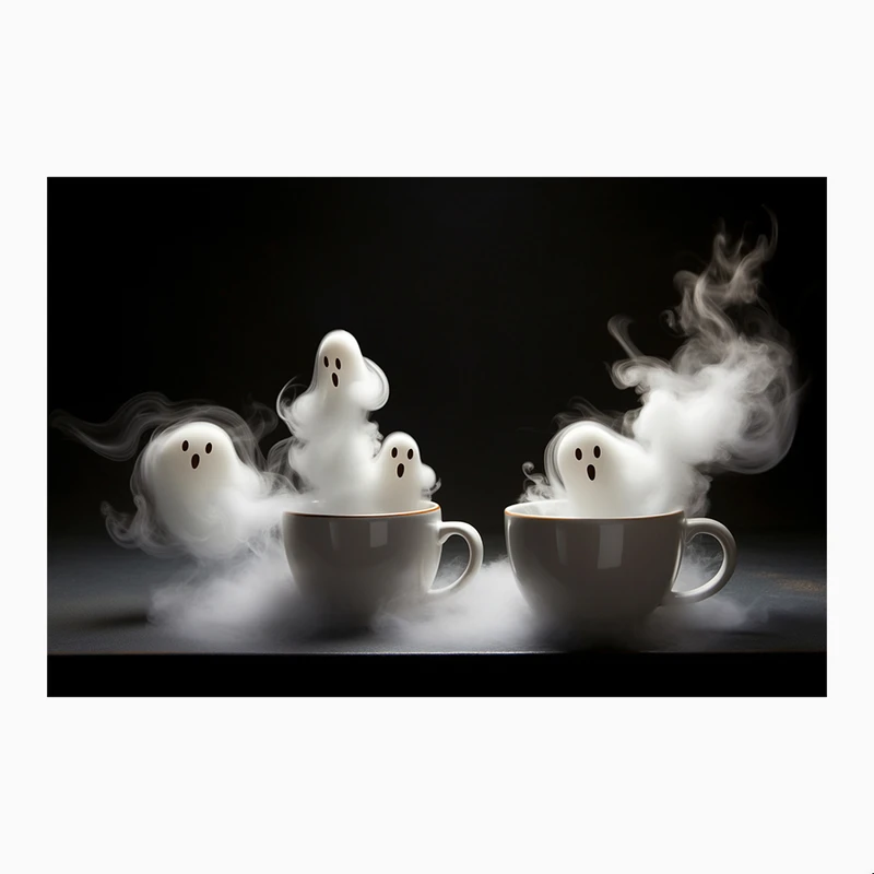 کاغذ دیواری طرح فنجان چای مدل بخار ارواح کد AR304021