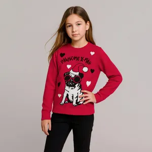 پلیور دخترانه پیپرتس مدل PAWSOME کریسمس