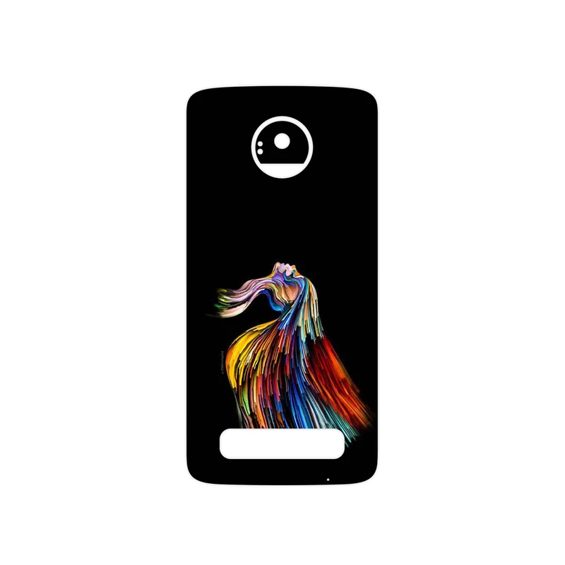 برچسب پوششی ماهوت مدل Rainbow Hair Digital Art مناسب برای گوشی موبایل موتورولا Moto Z