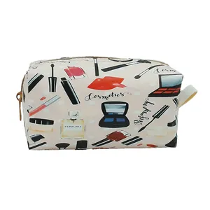 کیف لوازم آرایش زنانه مدل مکعبی طرح لوازم آرایشی