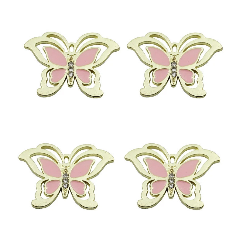 آویز گردنبند دخترانه مدل پروانه زیبا کد 93 بسته 4 عددی