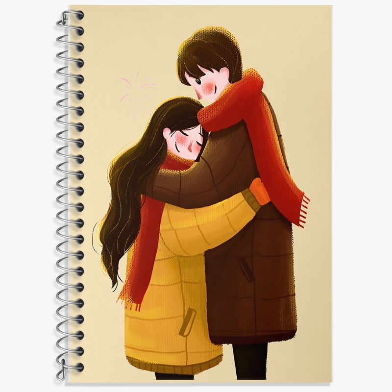 دفتر زبان 50 برگ خندالو مدل سه خط طرح عاشقانه کد F7399