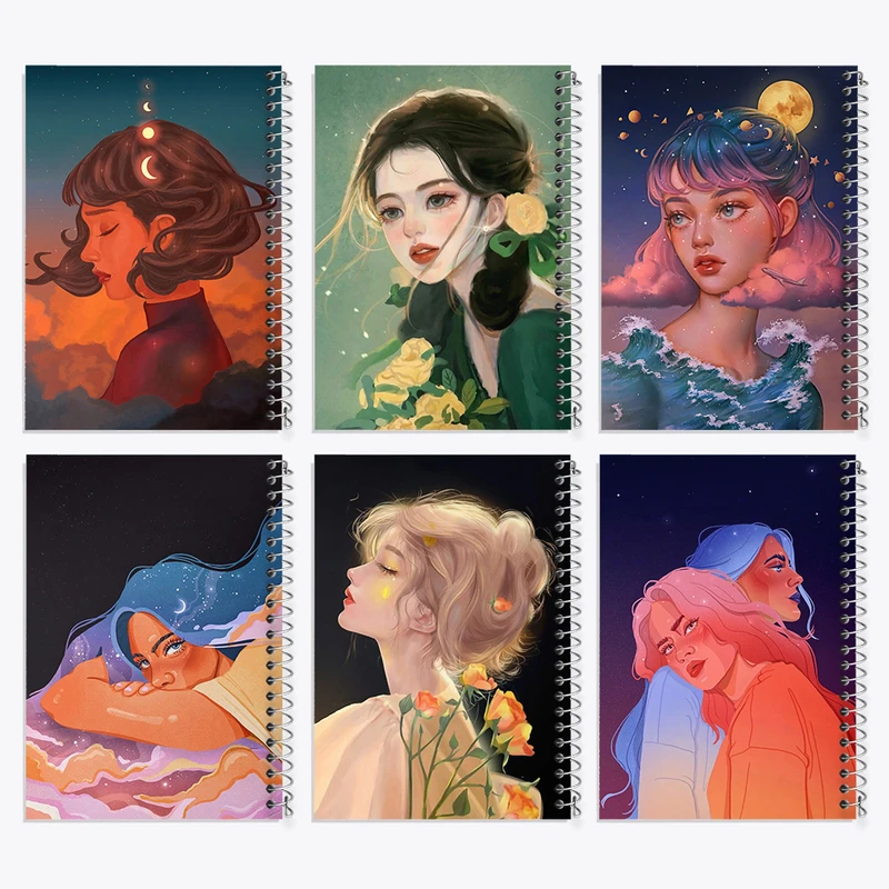 دفتر مشق 100 برگ خندالو طرح دخترانه کد 255 مجموعه 6 عددی