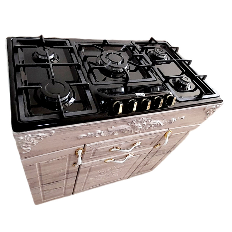 اجاق گاز 5 شعله هاکان مدل اجاق گاز چهار درب صفحه لعابی اپکسی کوهان دار