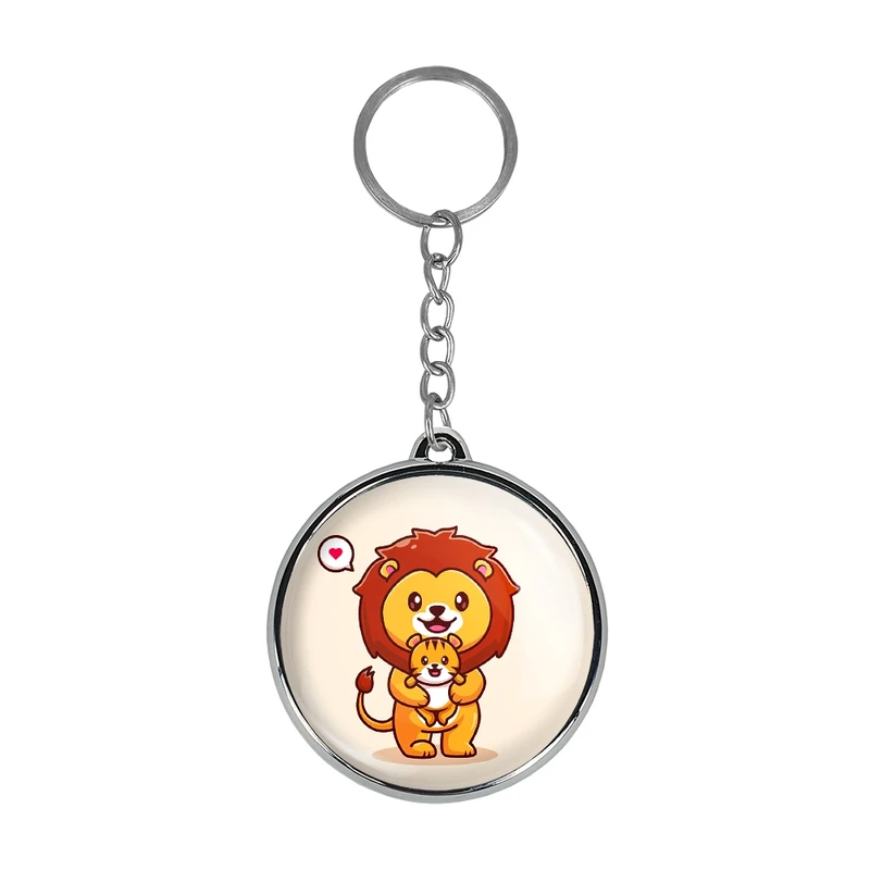 جاکلیدی خندالو طرح حیوانات بامزه شیر مدل دوطرفه کد 2967729678