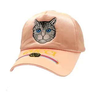 کلاه کپ بچگانه مدل گربه رنگ گلبهی