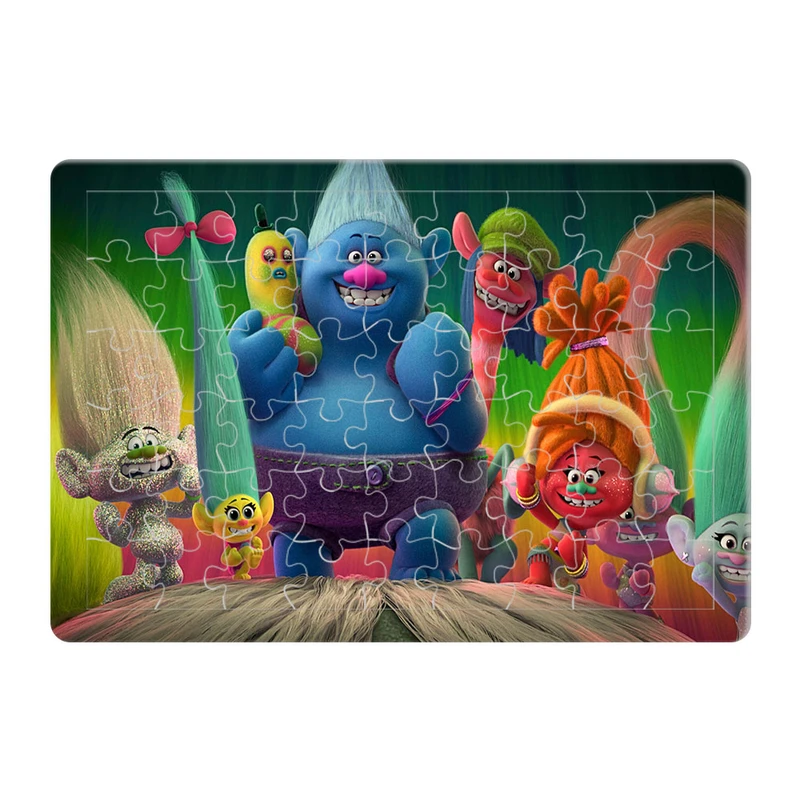 پازل 54 تکه هومرو مدل PL739 طرح انیمیشن ترول ها