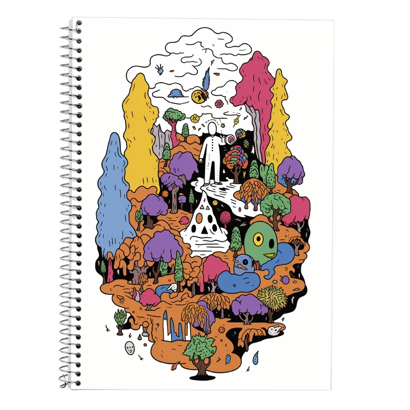 دفتر زبان 50 برگ مدوپد مدل دوخط طرح Ghibli کد DF2409