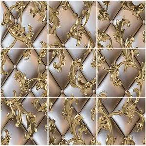 تایل سقفی طرح منبت چوب کد 3D2206-9 سایز 60x60 سانتی متر مجموعه 9 عددی