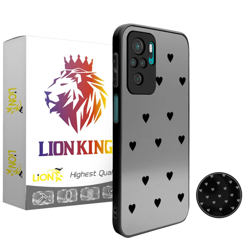  کاور لاین کینگ مدل Ayeneh ghalb meshki مناسب برای گوشی موبایل شیائومی Redmi Note10/10S به همراه پایه نگهدارنده