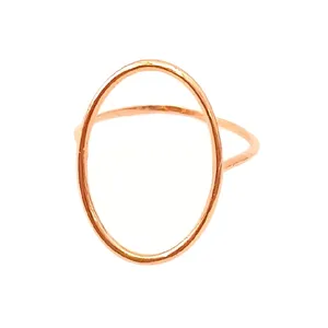 انگشتر طلا 18 عیار زنانه گالری طلای عیاره مدل مینیمال بیضی سایز 54