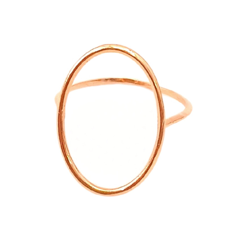 انگشتر طلا 18 عیار زنانه گالری طلای عیاره مدل مینیمال بیضی سایز 54