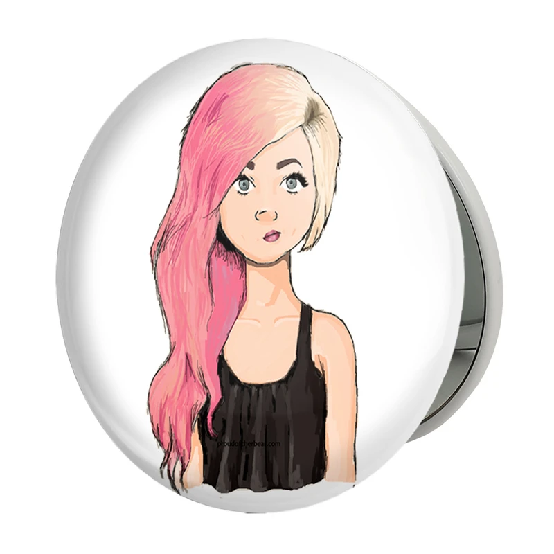 آینه جیبی خندالو طرح دخترونه مدل تاشو کد 1639 