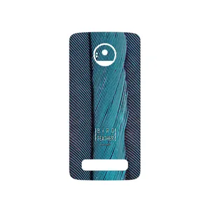 MAHOOT Turquoise feathers Cover Sticker for Motorola Moto Z