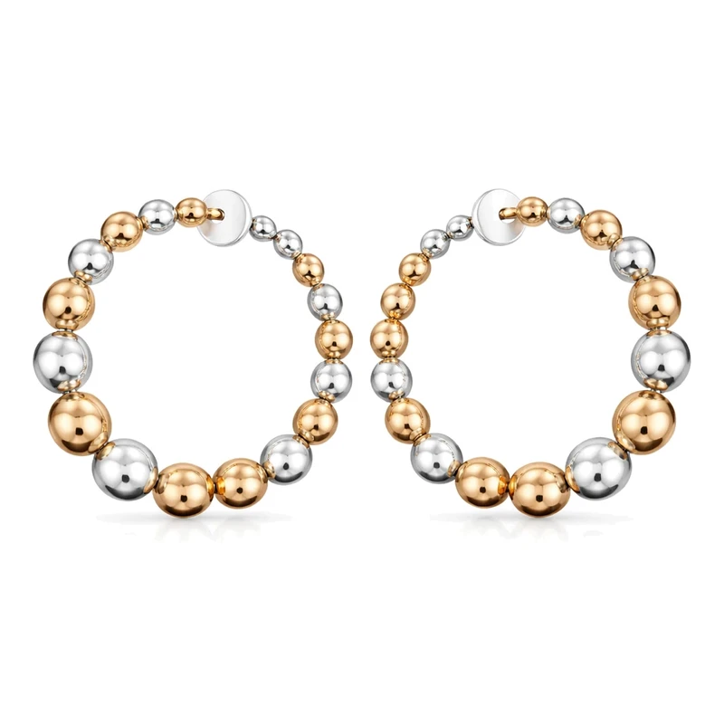 گوشواره حلقه‌ای زنانه مدل توپی کد Ring-E
