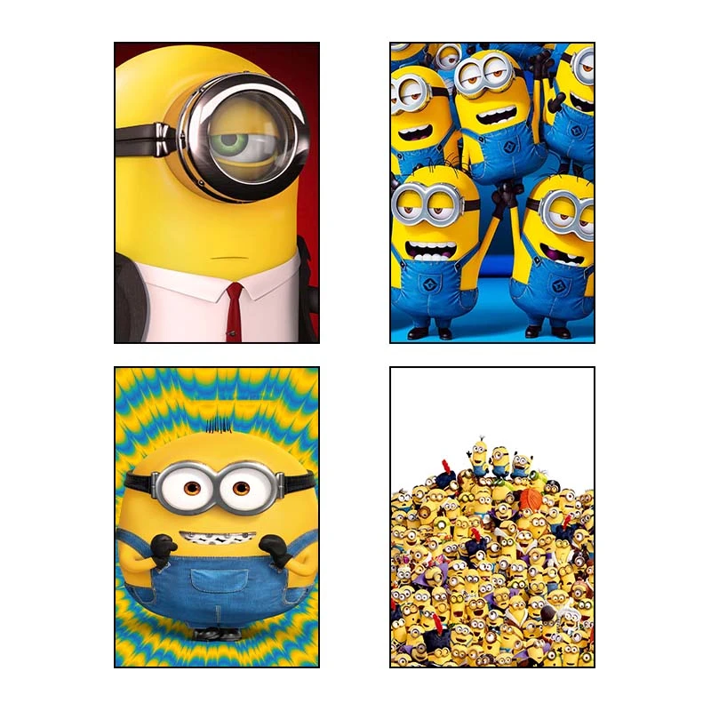 تابلو شاسي کارنيکا طرح مینیون‌ها Minions کد 96207 مجموعه 4 عددی
