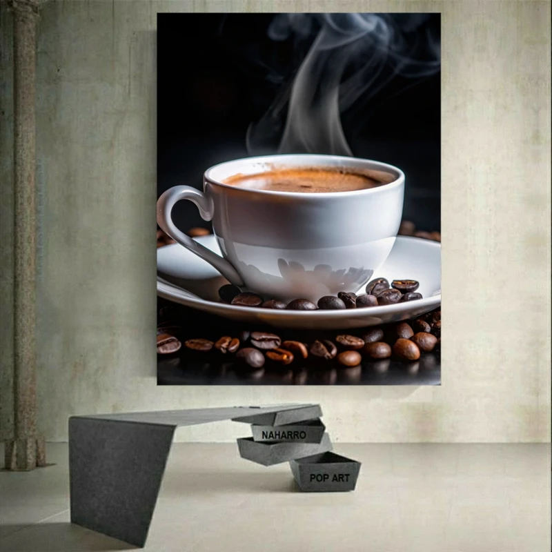 تابلو بوم طرح فنجان قهوه داغ کد GR1152 
