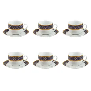 ست فنجان و نعلبکی 12 پارچه 6 نفره چینی زرین ایران مدل چای خوری ایتالیا اف 8 هلیا درجه عالی