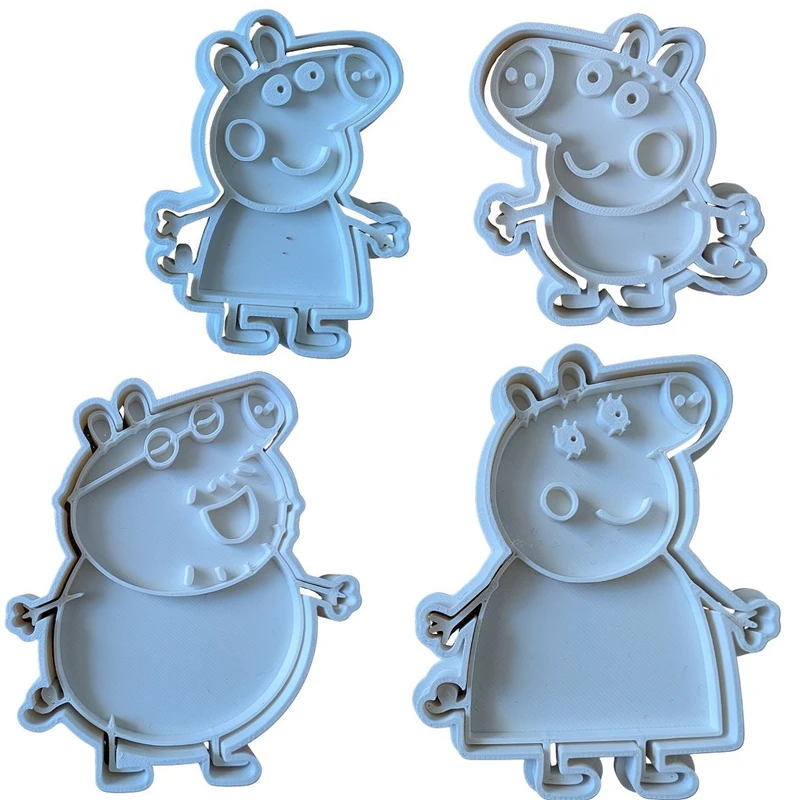 قالب شیرینی پلاستیک مدل خانواده پپا پیگ مجموعه 4 عددی