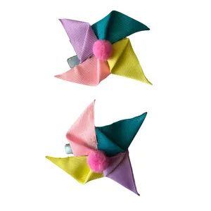 گیره مو دست ساز مدل فرفره‌ای بسته دو عددی