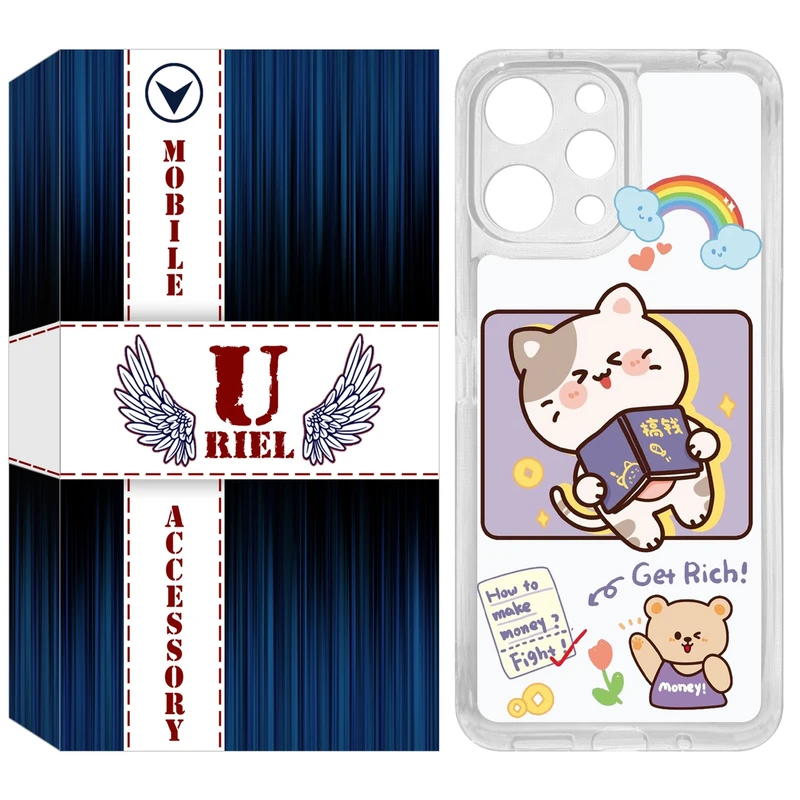 کاور یوریل مدل Clear کد 12 طرح گربه مناسب برای گوشی موبایل شیائومی Redmi 12 4G / 12 5G