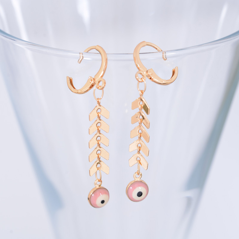 گوشواره زنانه مدل چشم نظر گندمی کد GO1686 گوشواره زنانه مدل چشم نظر گندمی کد GO1686