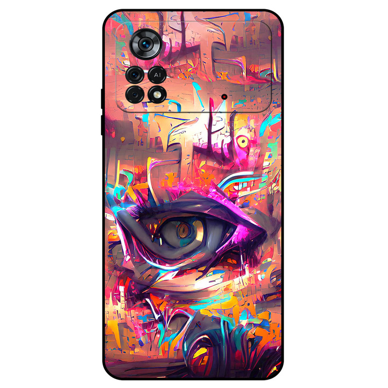 کاور مگافون طرح چشم مدل 2823 مناسب برای گوشی موبایل شیائومی Poco X4 Pro 5G  