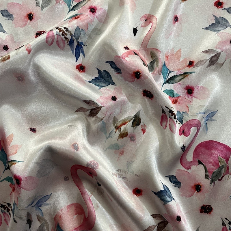 رو بالشی مدل ساتن ابریشم طرح فلامینگو