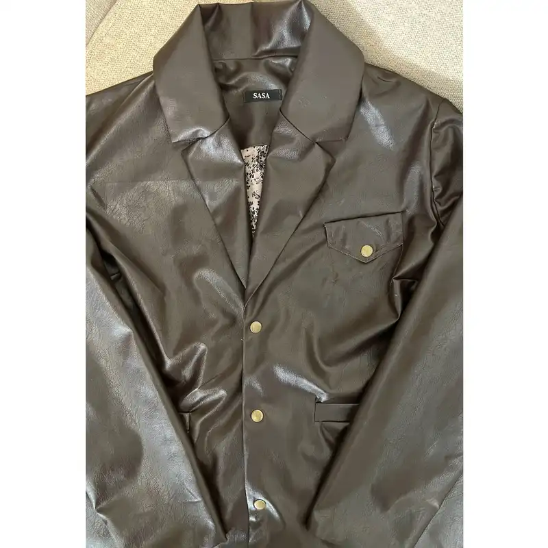 کت چرم زنانه مدل Brown_04