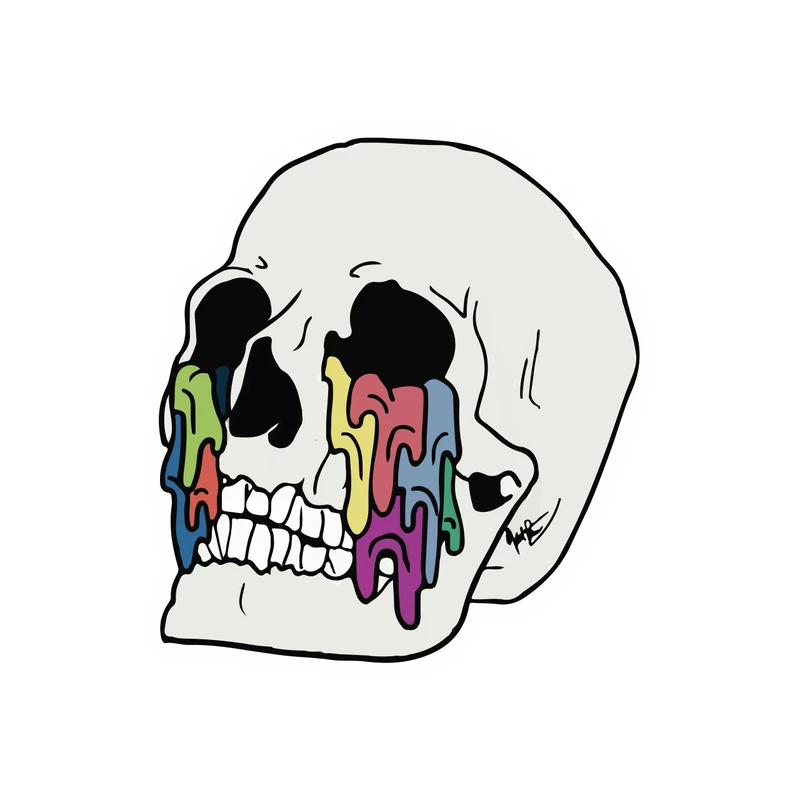 استیکر خودرو پویا مارکت طرح جمجمه هنری کد 1807