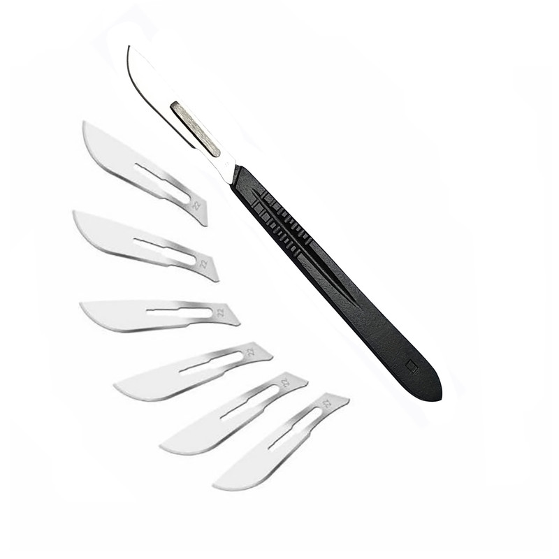 دیته تیغ جراحی مدل SKJREW002369 شماره 4 به همراه تیغ استریل هاینز مدل SGRWQ002369 مجموعه 6 عددی