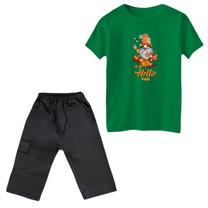 ست تی‌شرت و شلوارک پسرانه مدل کوتوله پاییزی