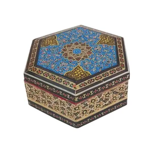 جعبه جواهر خاتم کاری مدل تذهیب کد AB-66