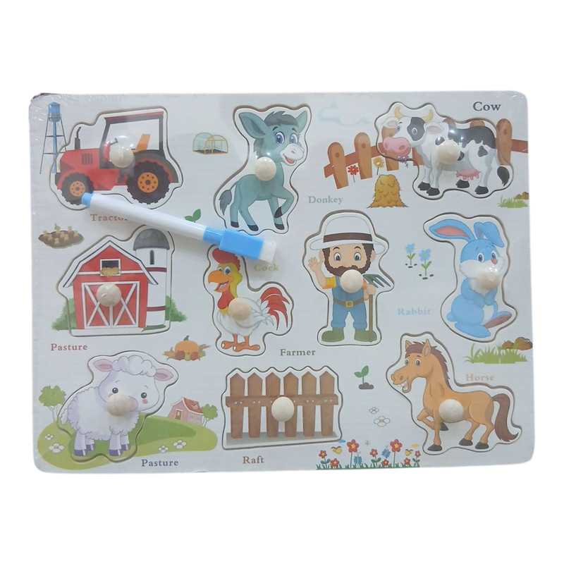 پازل آموزشی مدل وایبرد ماژیکدار طرح مزرعه