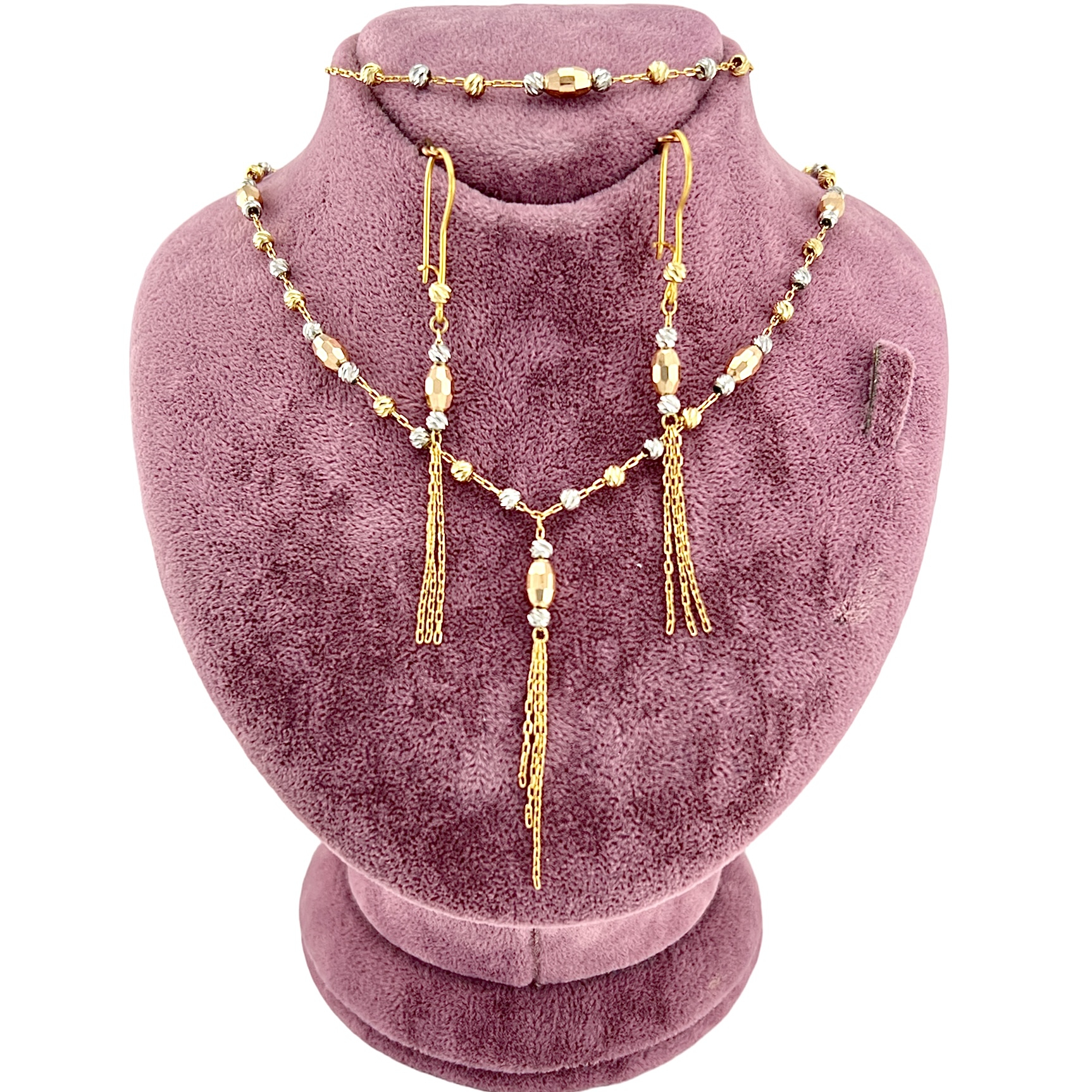 نیم ست طلا 18 عیار زنانه رضا زر مدل البرنادو