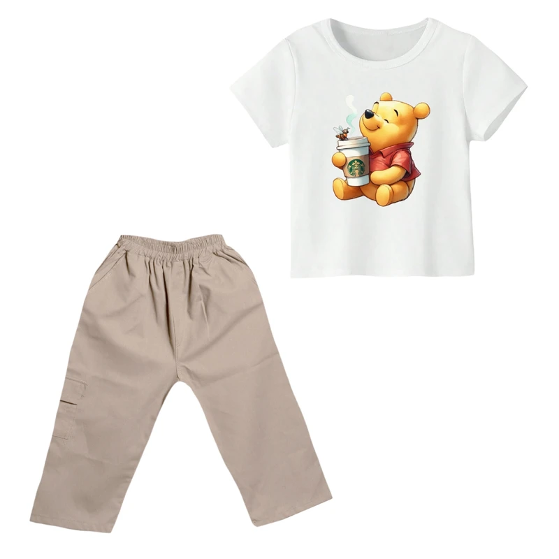 ست تی شرت و شلوارک پسرانه مدل پو کد ۳۴