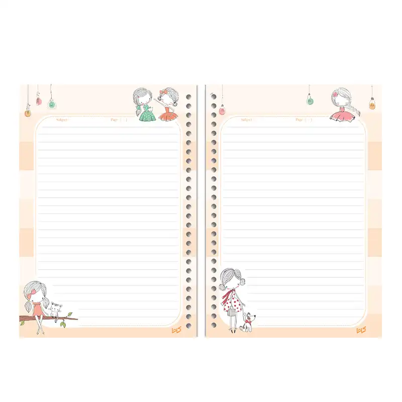 دفتر کلاسوری کاما طرح دختر مدل طرح دار