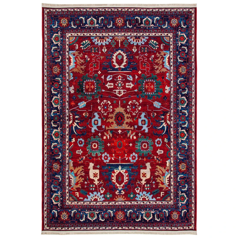 فرش ماشینی محتشم کد 200282 زمینه لاکی