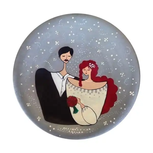 بشقاب دیوار کوب سفالی کد 101