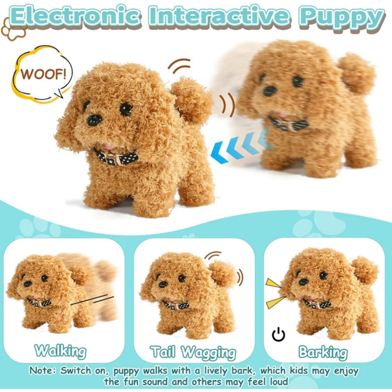 عروسک ناب سل مدل سگ پولیشی فرفری پاکوتاه موزیکال ارتفاع 15 سانتی متر