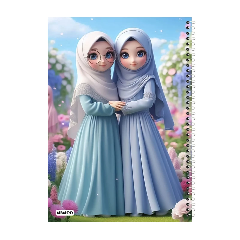 دفتر مشق 100 برگ آلبالو طرح فانتزی ایرانی اسلامی دخترانه کد 2283